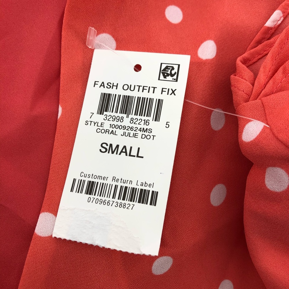 Maison Jules Pink & White Polkadot Romper, NWT - Picture 6 of 8